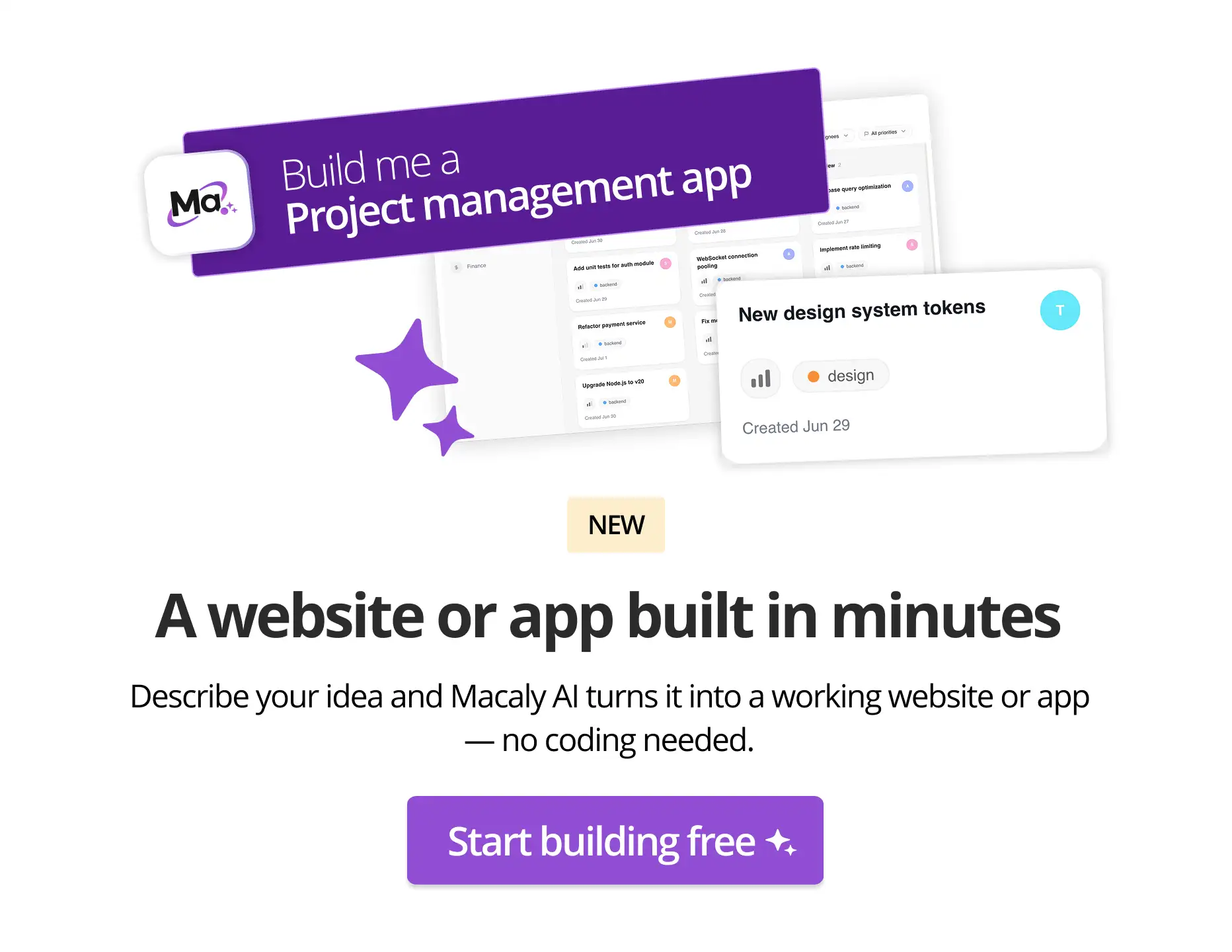 A website or app built in minutes